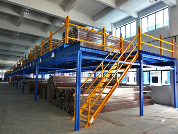 Pavimenti di mezzanino industriali d'acciaio laminanti a freddo per il magazzino, blu/arancia